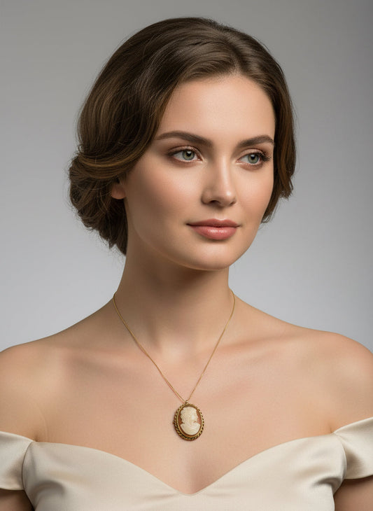 Pendente in Cammeo incisione "Profilo di Donna"