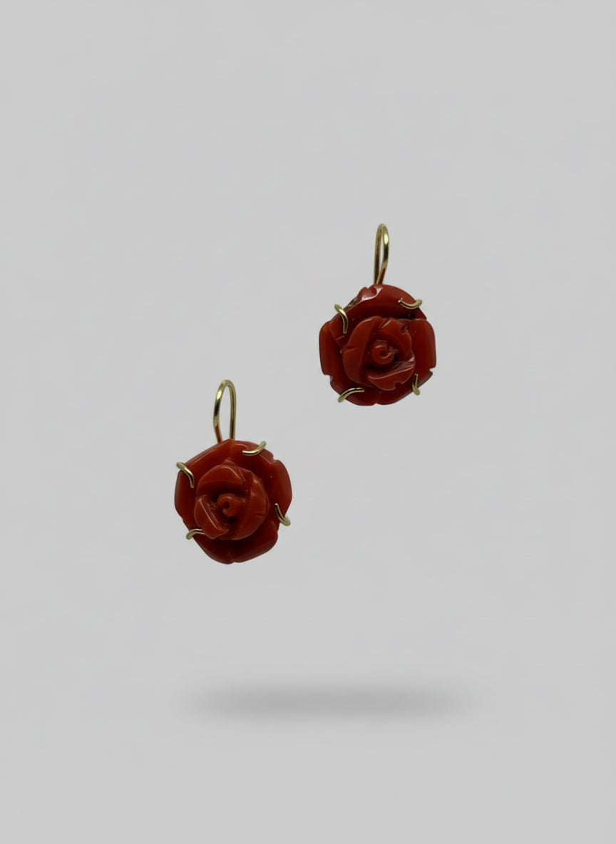Orecchini in Corallo e Oro "Rosa"