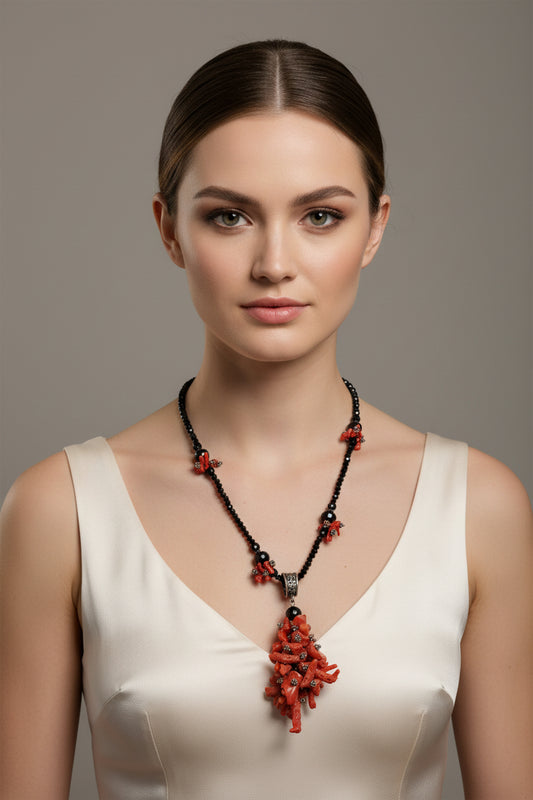 Collana in Agata e Corallo