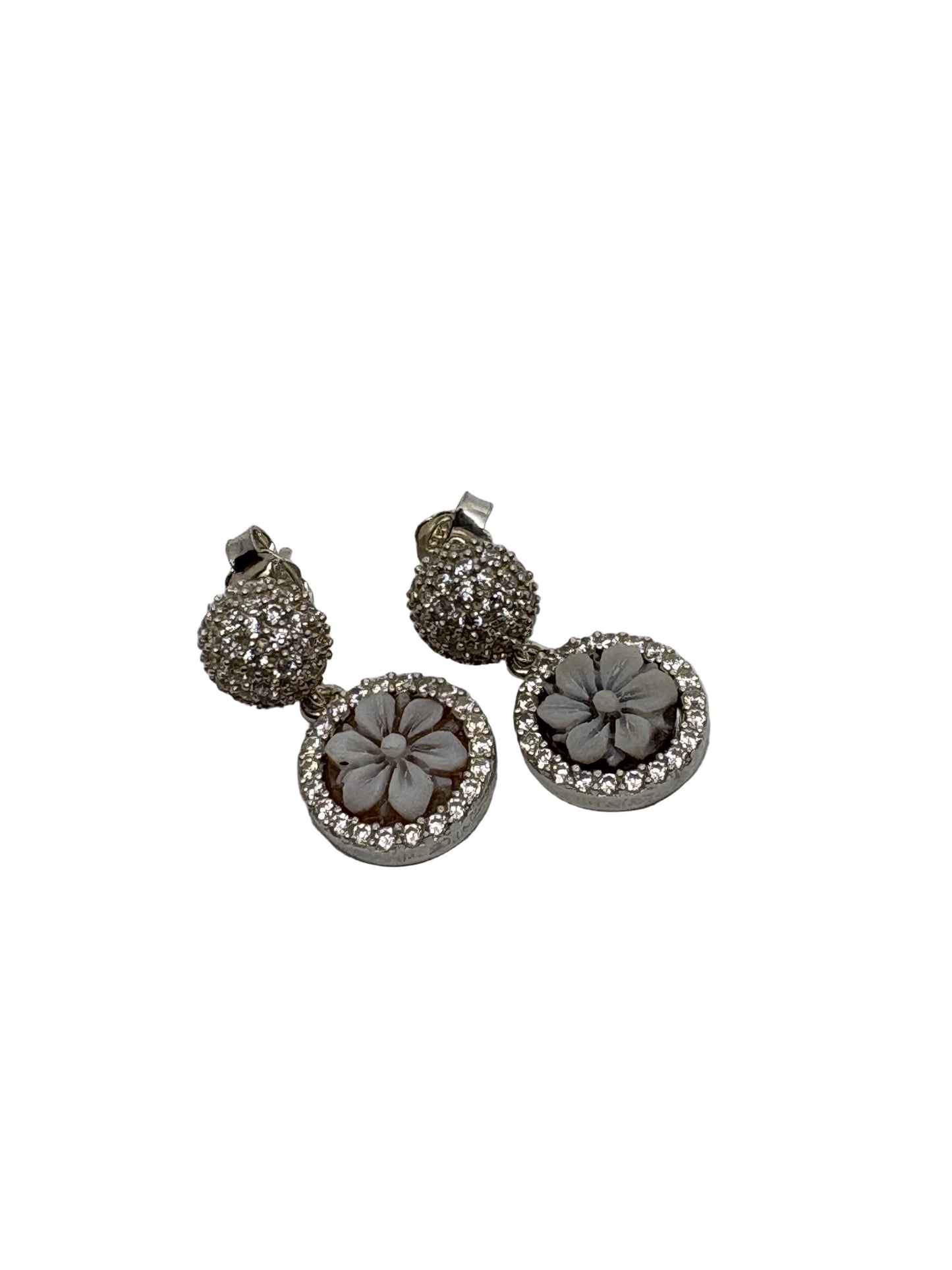 Orecchini in Cammeo incisione "Fiori"