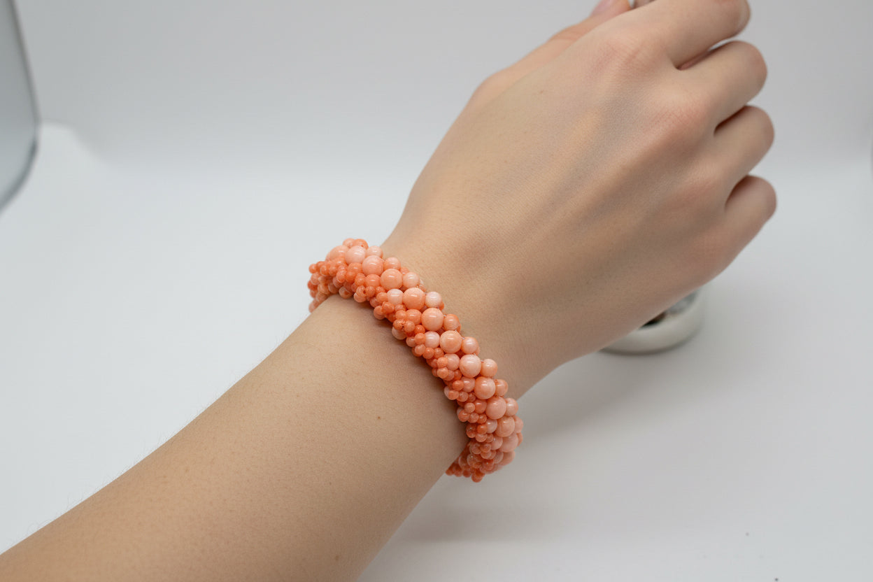 Bracciale Tessito in Corallo