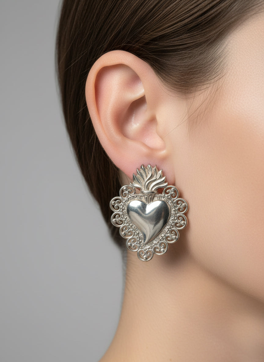 Orecchini in Argento "Cuore Sacro"