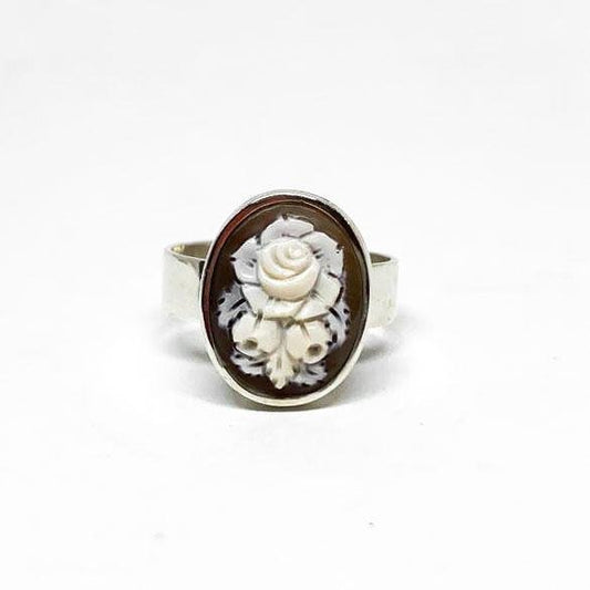 Anello-Cammeo-Incisione-Fiore