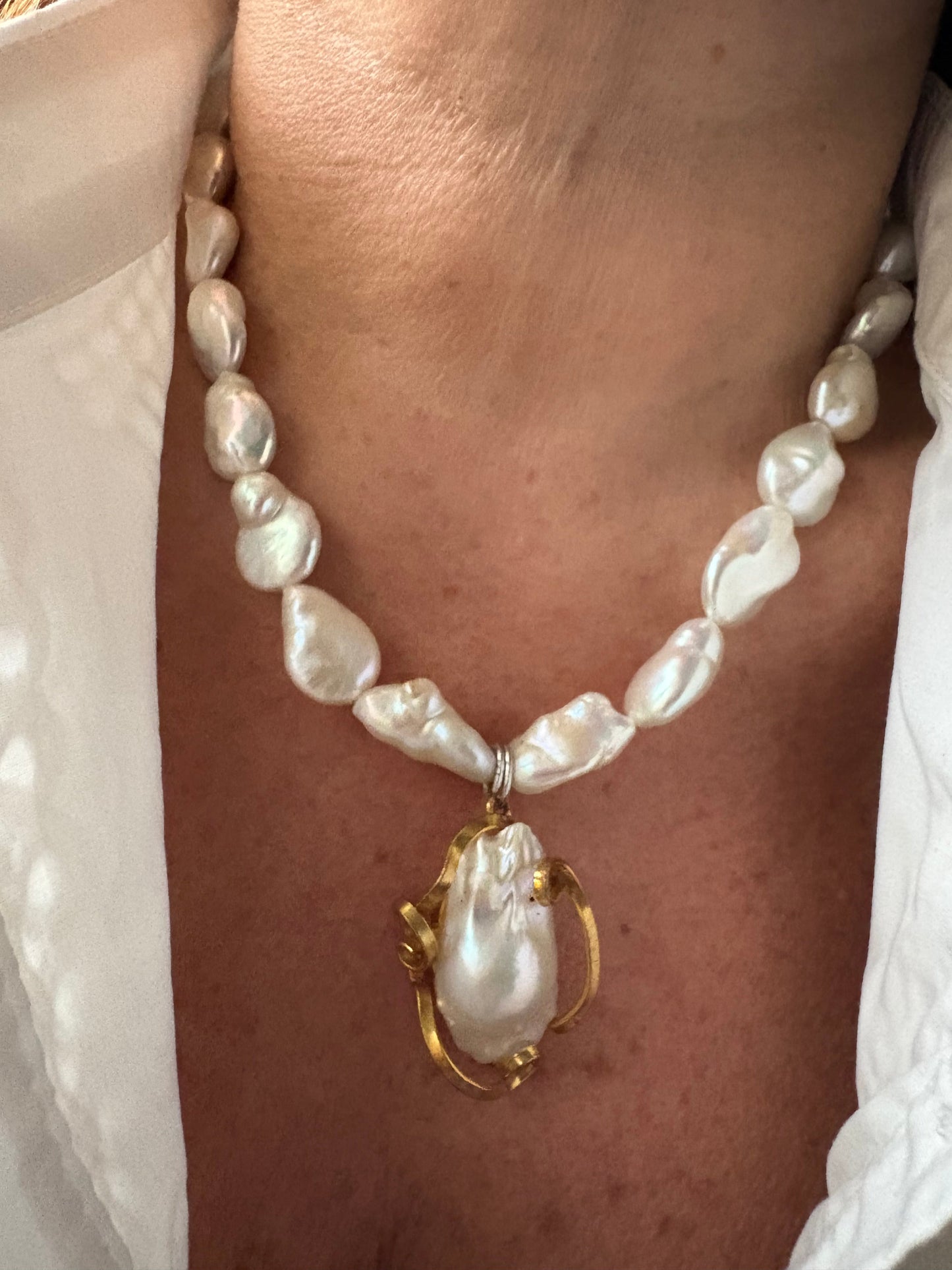 Collana di Perle Australiane e Perla Barocca