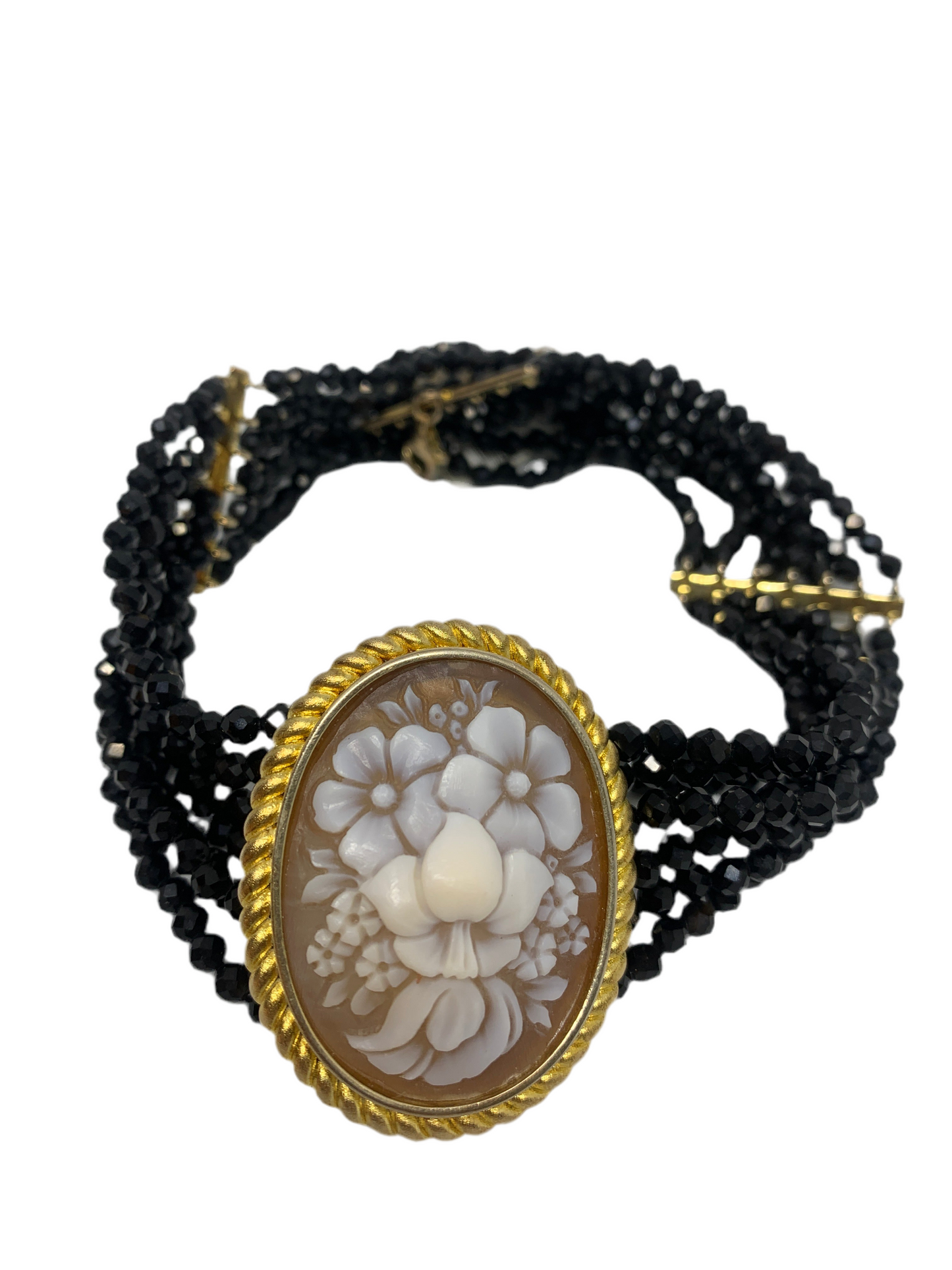 Collana in Cammeo "Cameo Italiano" Incisione Fiori