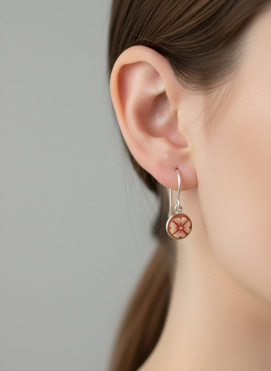 Orecchini in Cammeo incisione "Fiore"