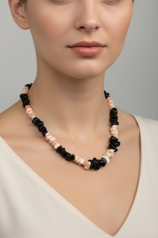 Collana in Corallo Rosa e Corallo Nero