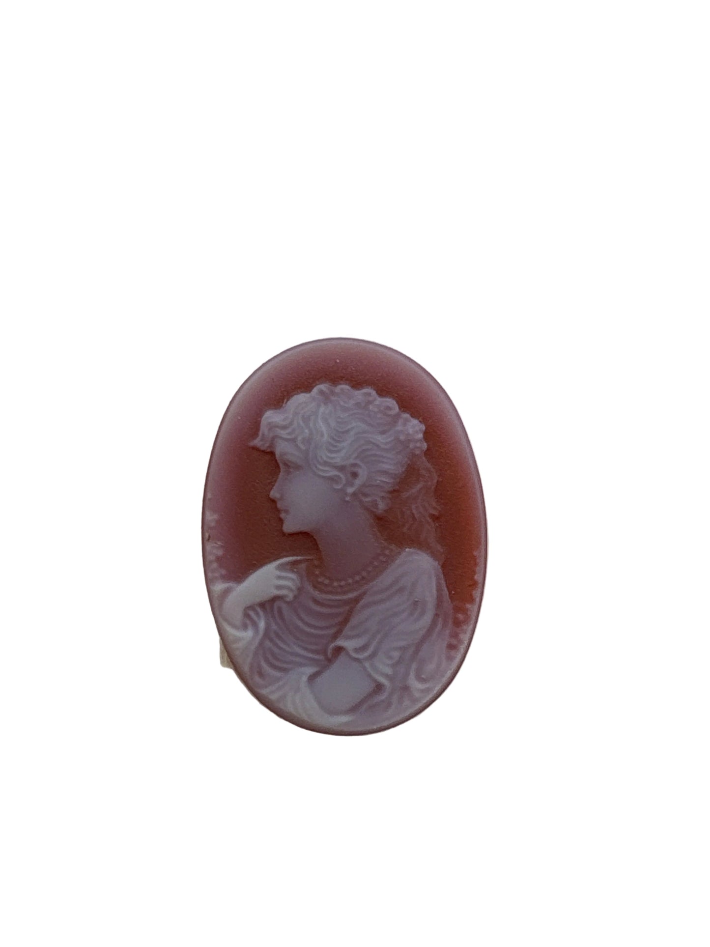 Cammeo Nudo in Agata incisione Profilo di Donna