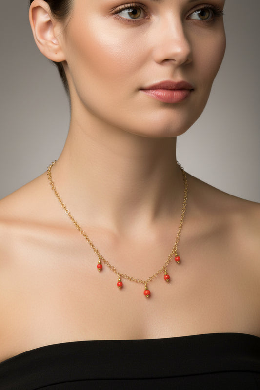 Collana in Argento e Corallo