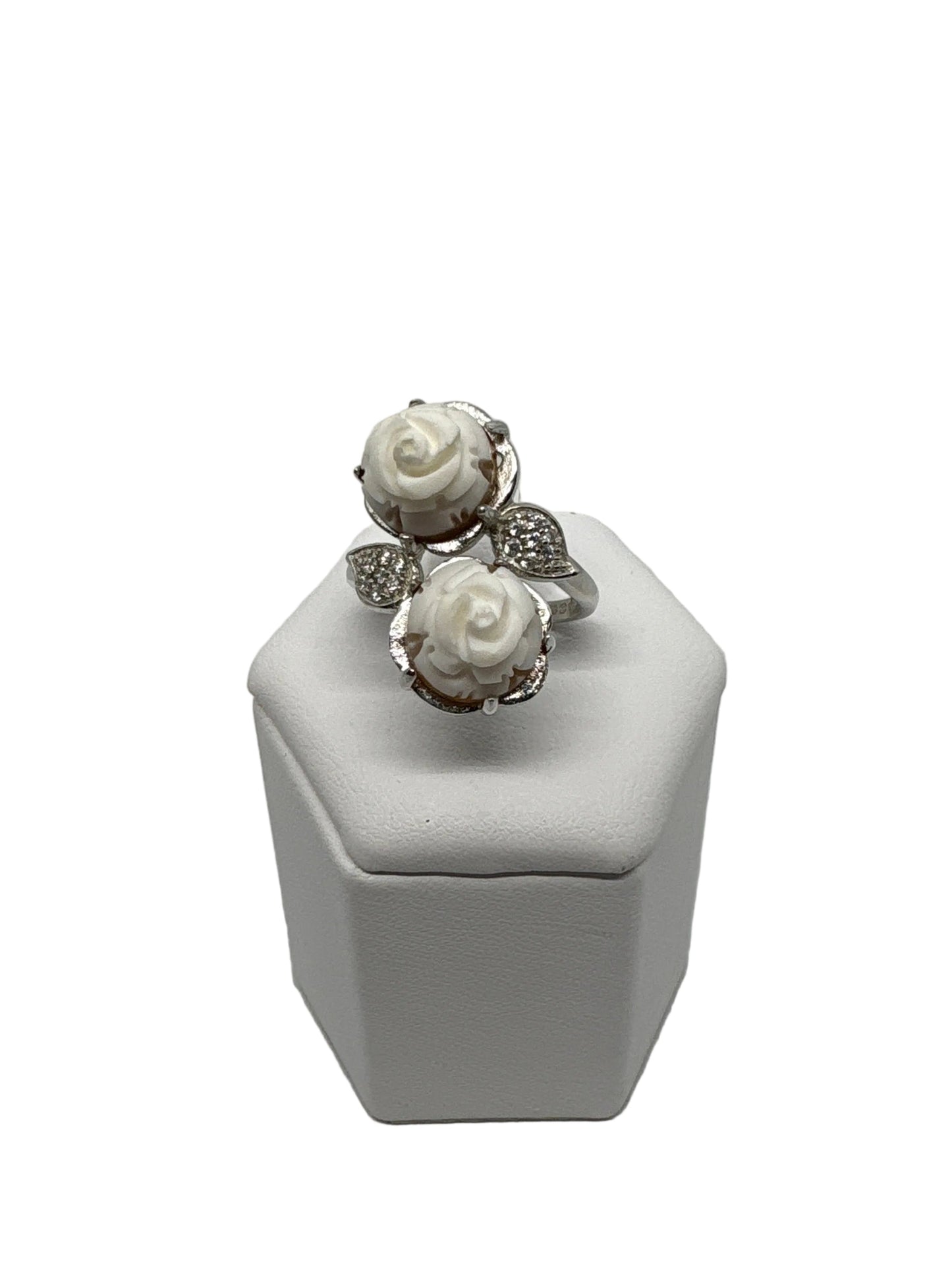 Anello in Cammeo incisione "Doppio Fiore"