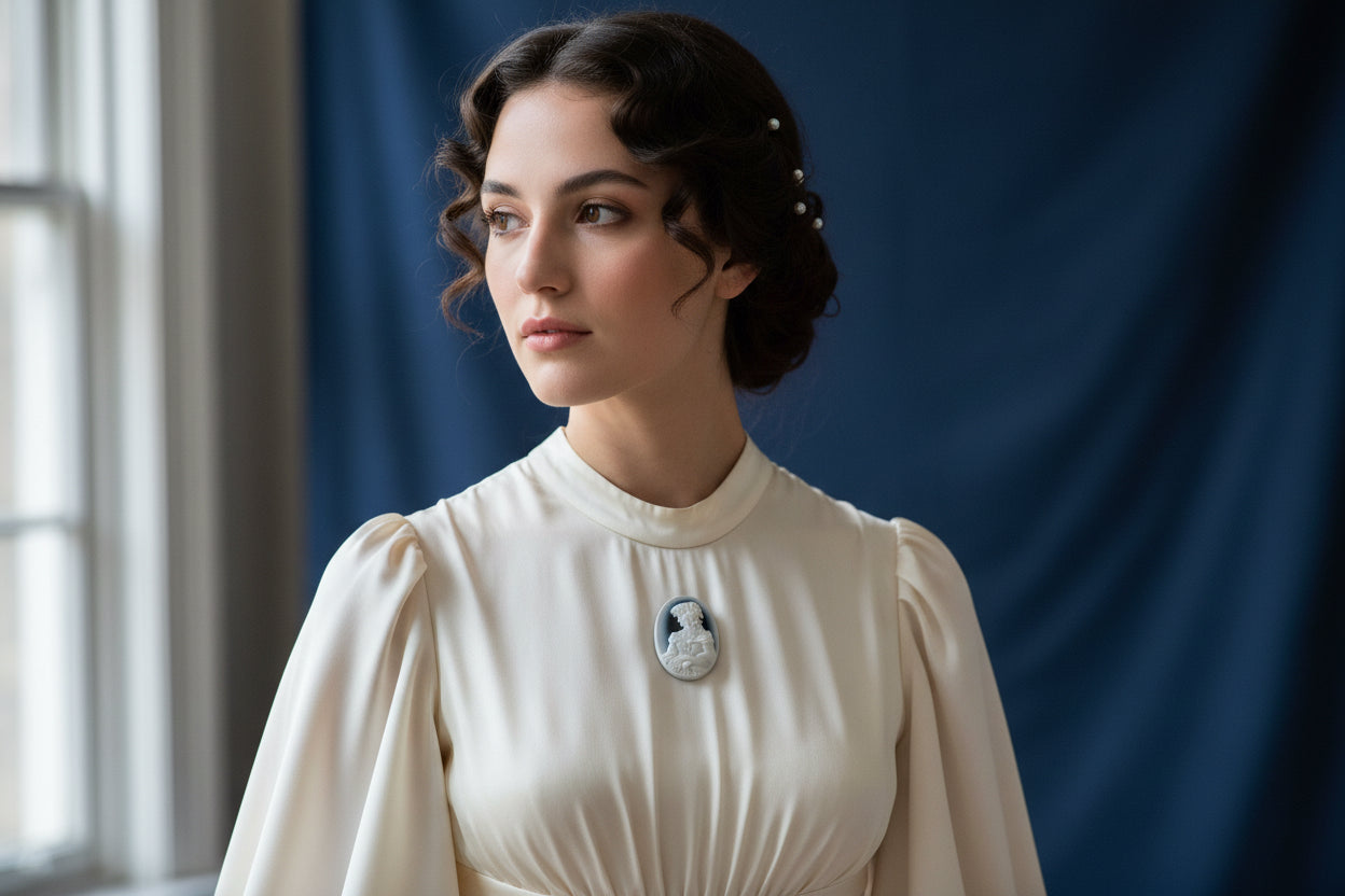 Cammeo Nudo in Agata incisione Profilo di Donna