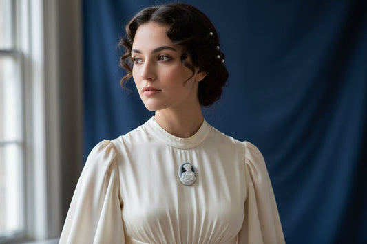 Cammeo Nudo in Agata incisione Profilo di Donna