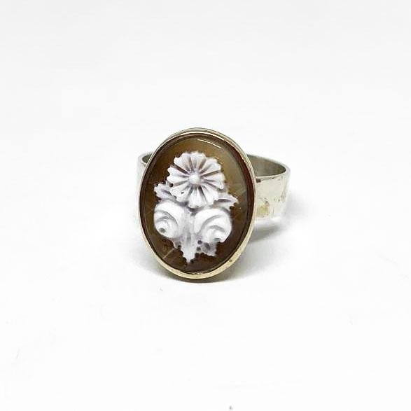 Anello-Cammeo-Incisione-Fiore