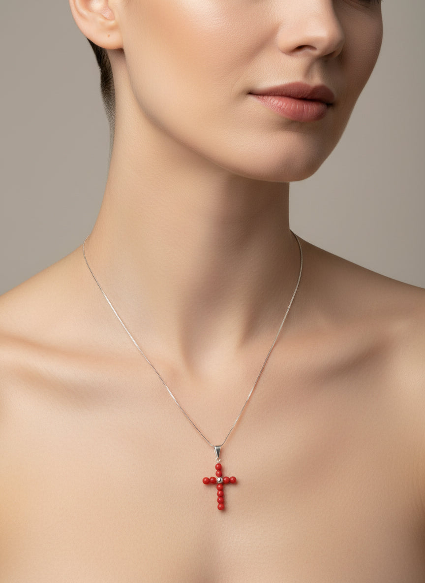 Pendente in Corallo "Croce"