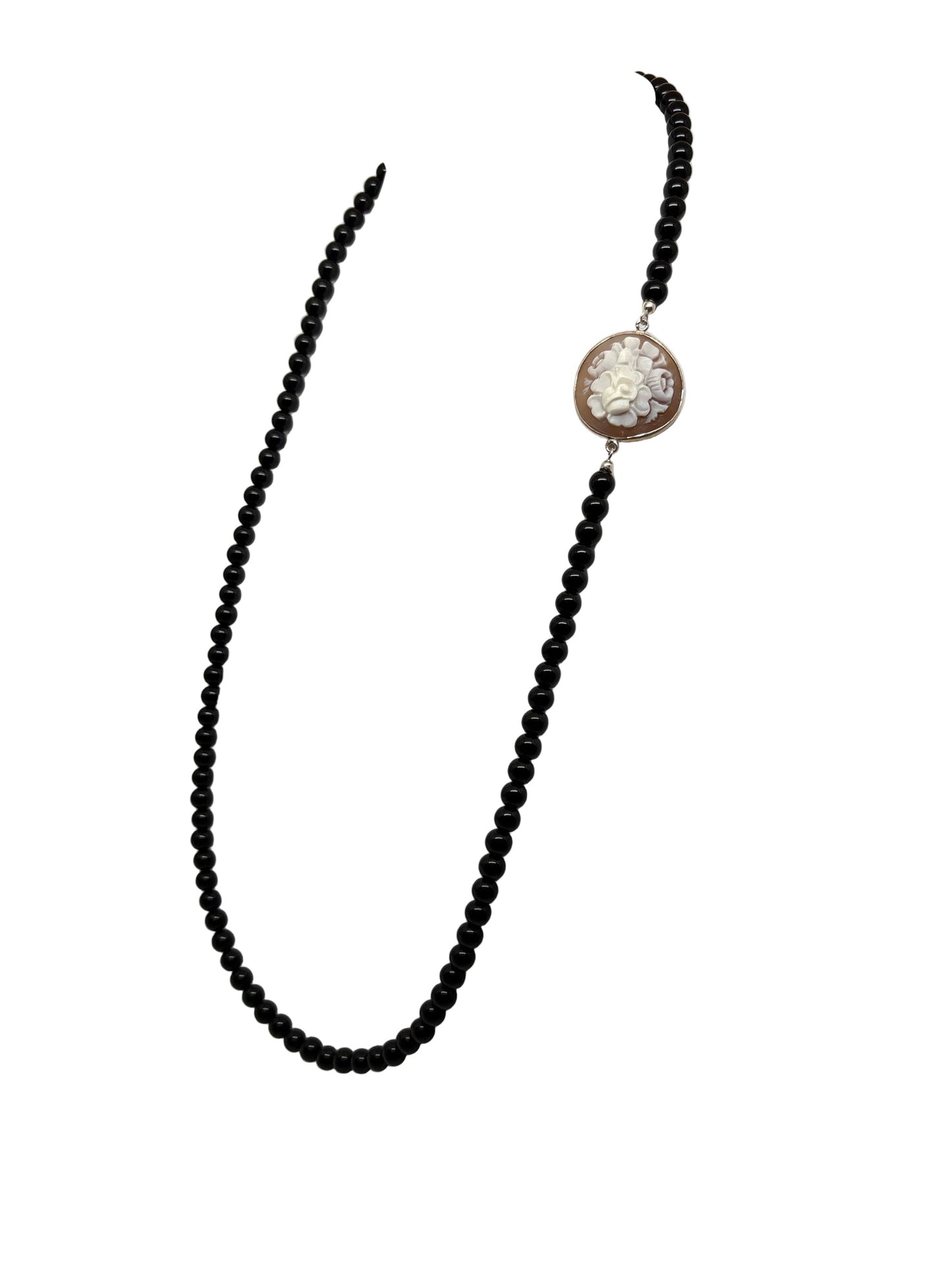 Collana in Agata e Cammeo incisione "Fiori"