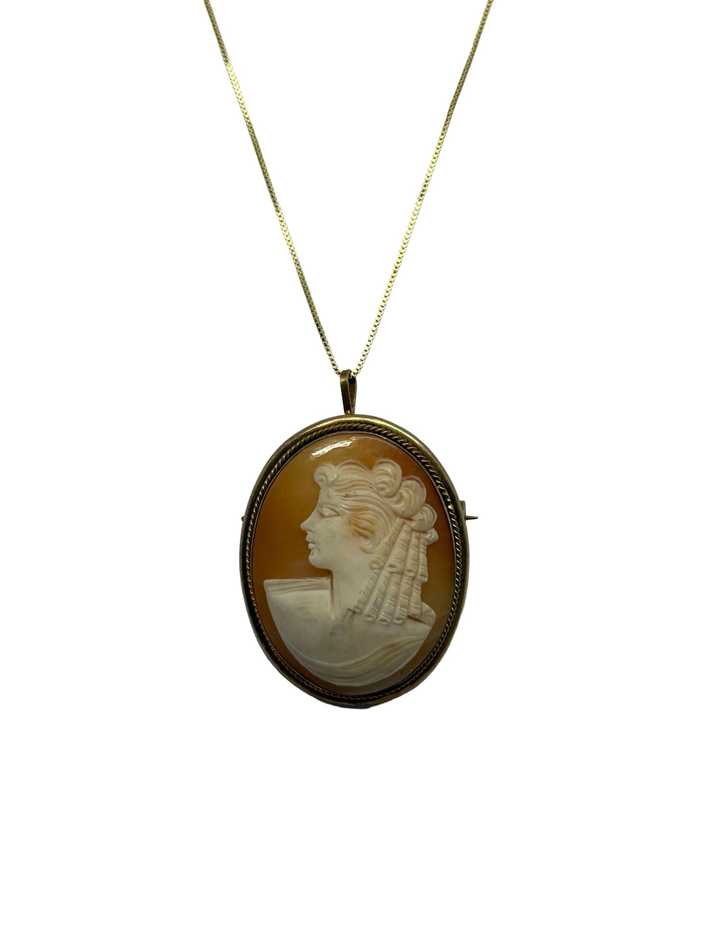 Spilla Pendente in Cammeo incisione "Profilo di Donna"