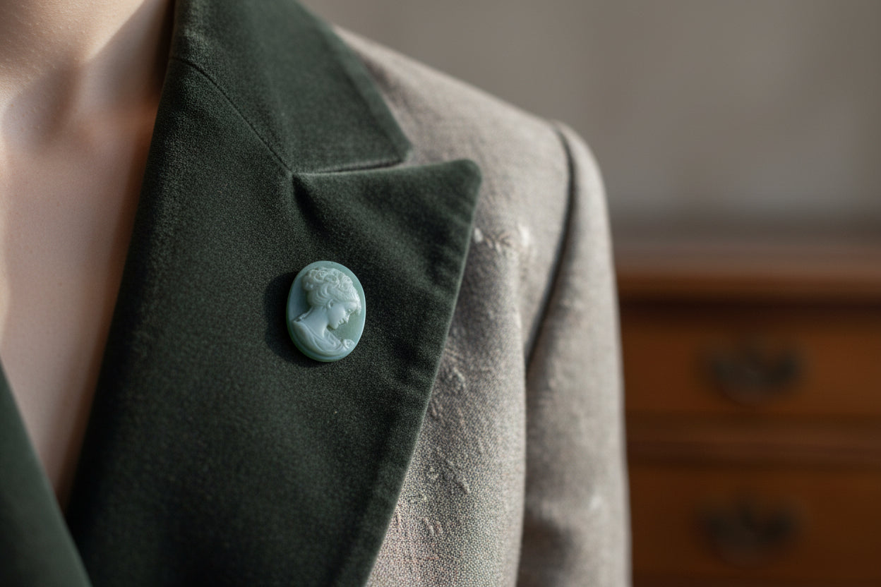 Cammeo Nudo in Agata con incisione Profilo di Donna