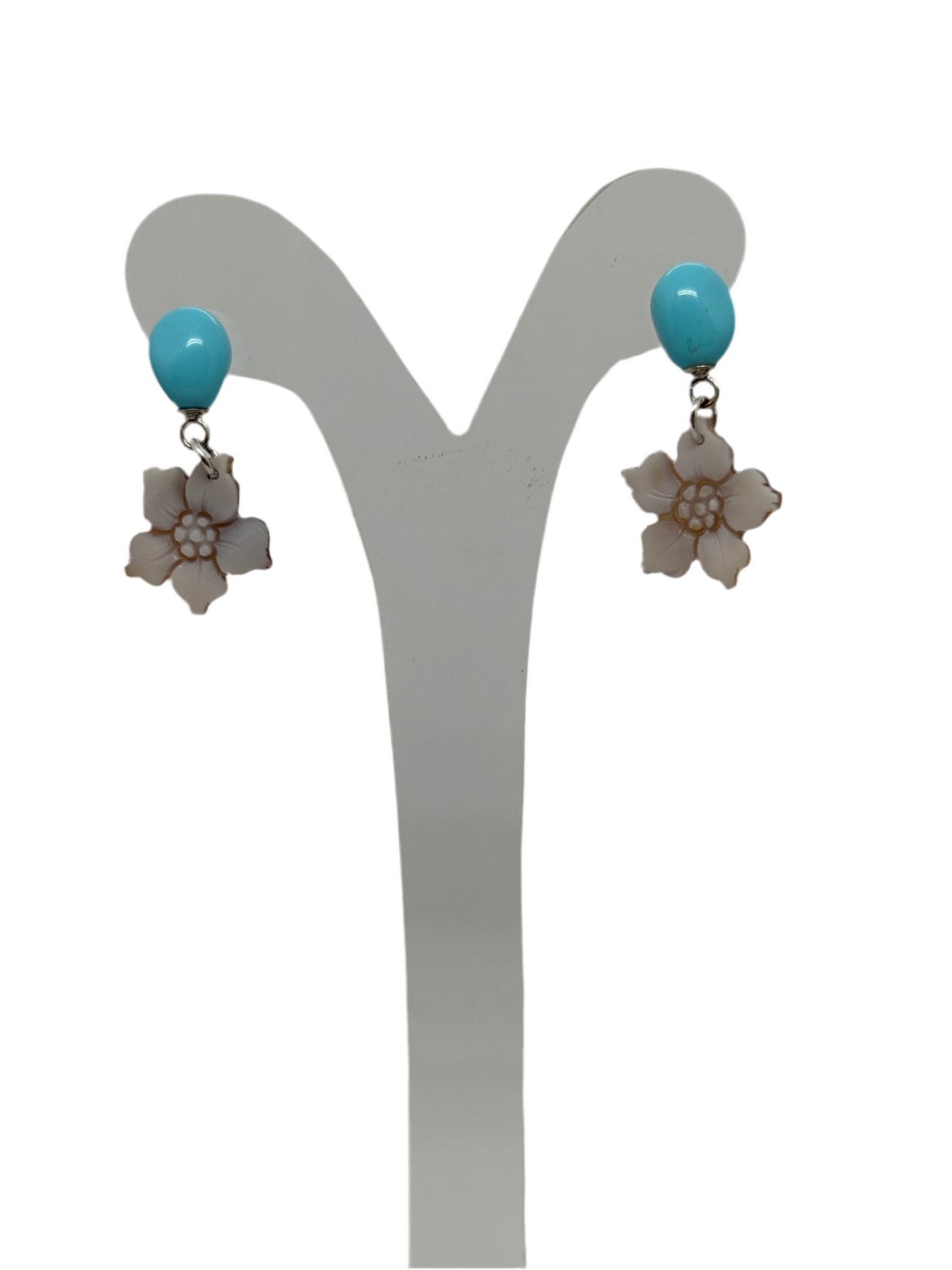 Orecchini in Cammeo e Pasta di Turchese