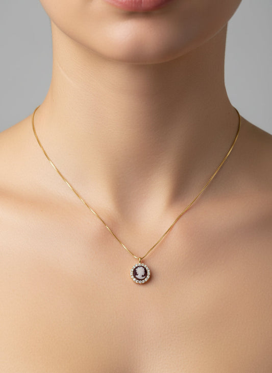Collana in Cammeo incisione "Profilo di Donna"