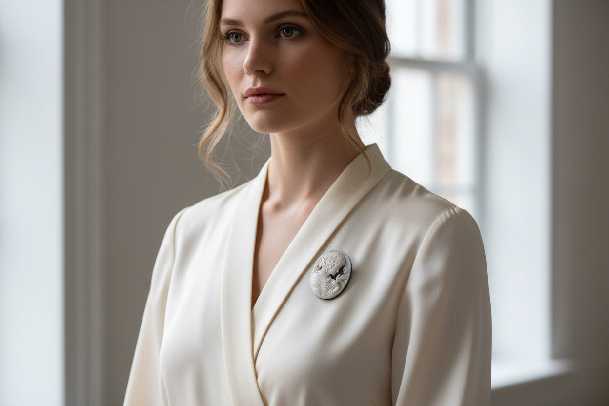 Cammeo Nudo in Agata incisione Profilo di Donna