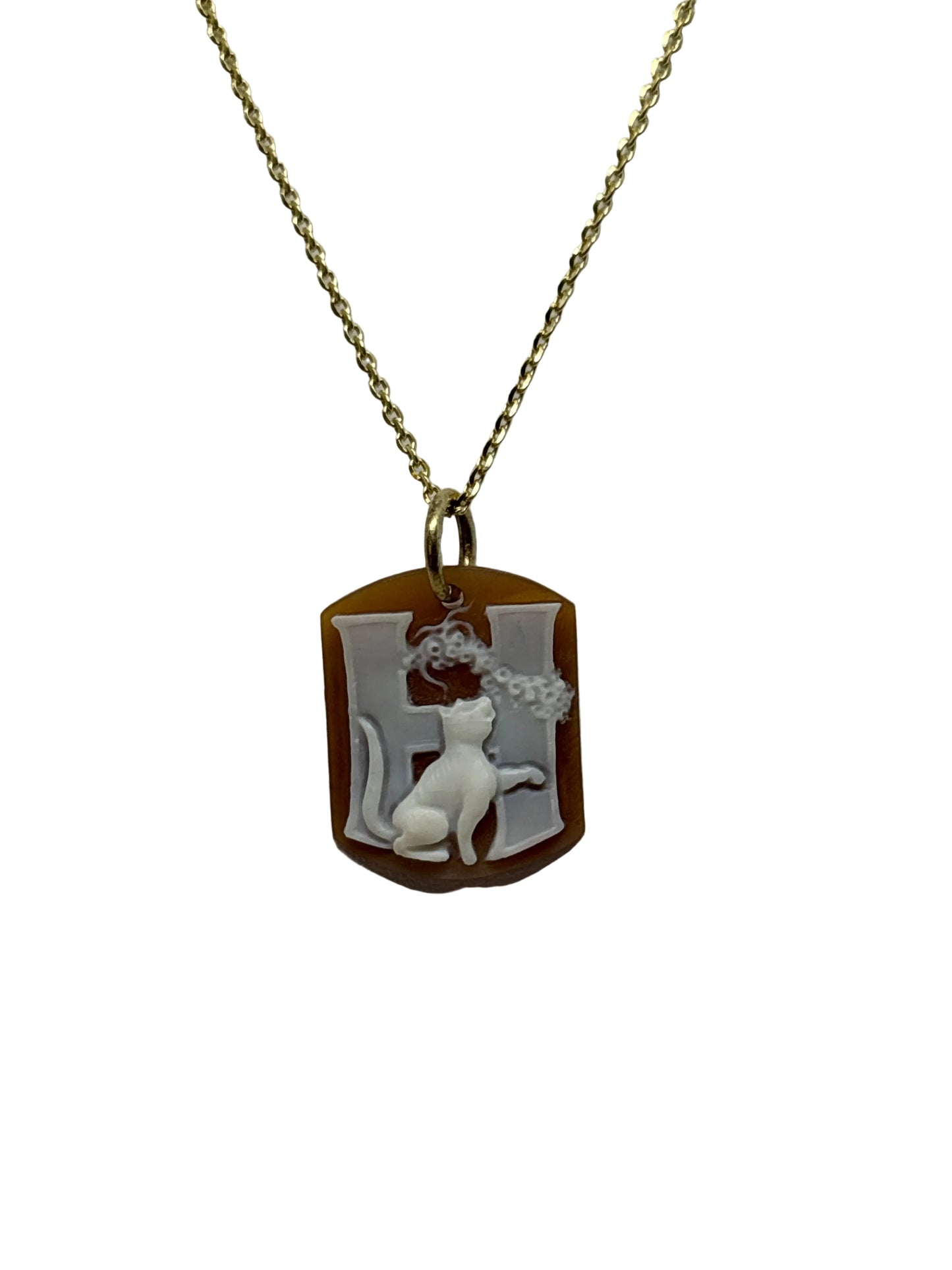 Pendente in Cammeo incisione "Lettera H"