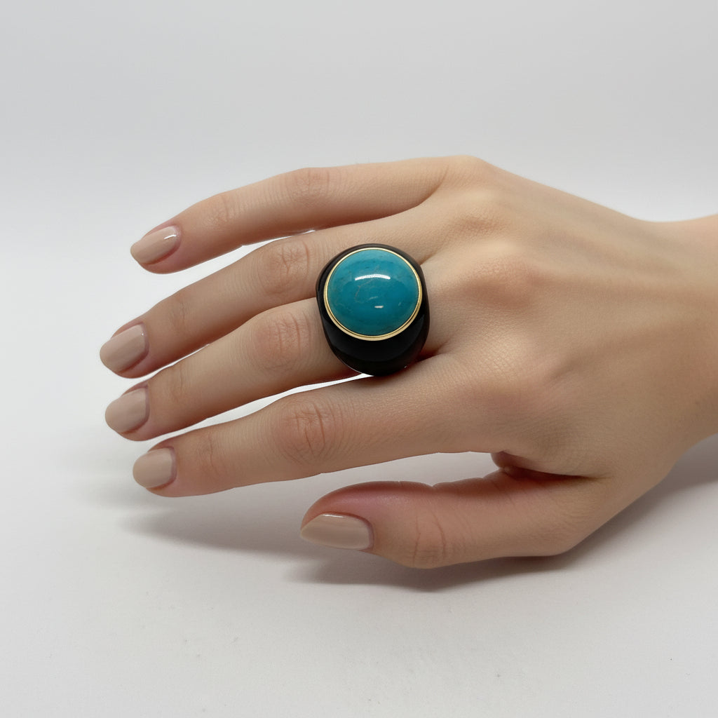 Anello in Pasta di Turchese e Agata