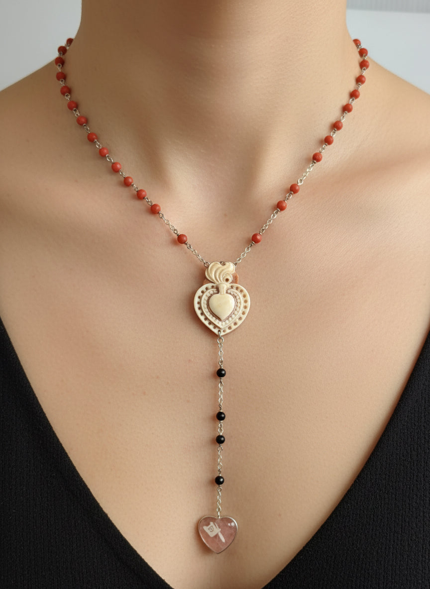 Collana in Cammeo "Cuore Sacro"