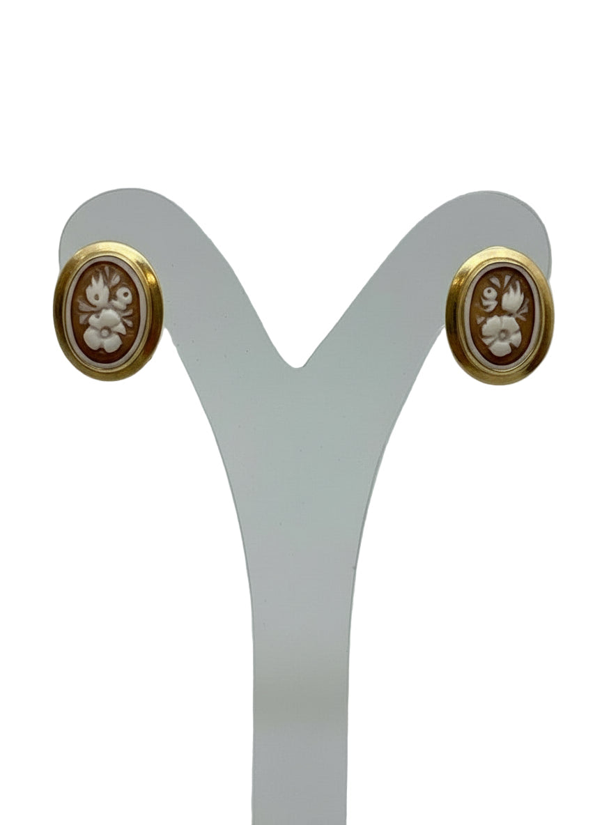 Orecchini in Cammeo incisione "Fiori"