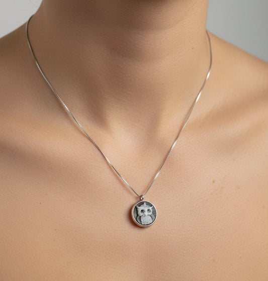 Collana in Cammeo incisione "Gufo"