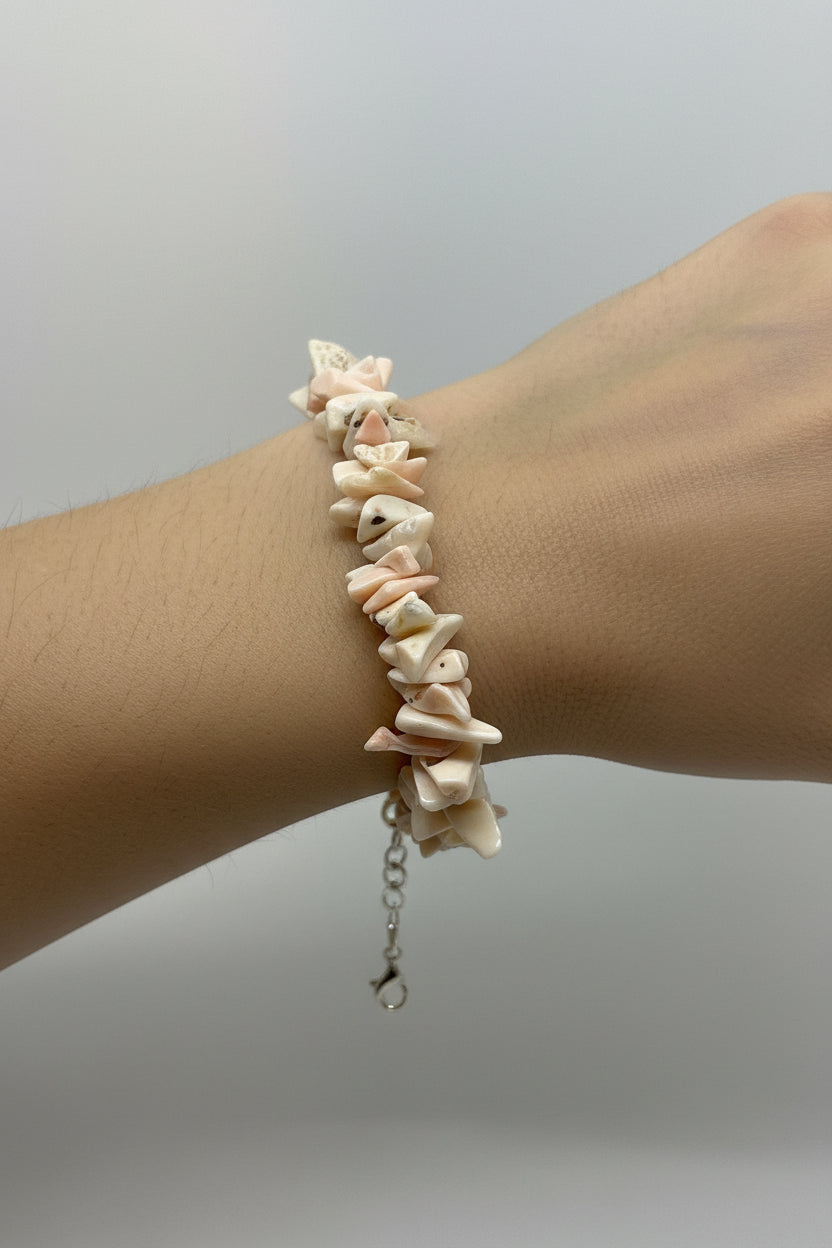 Bracciale in Corallo Rosa Grezzo