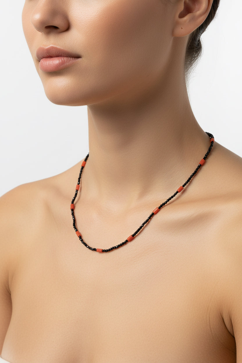 Collana in Agata e Corallo