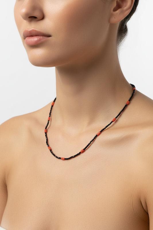 Collana in Agata e Corallo