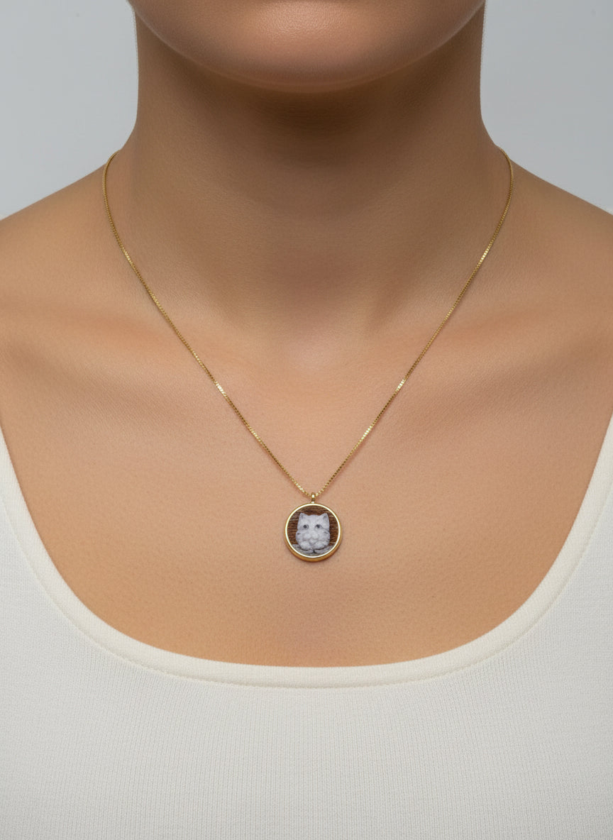Collana in Cammeo incisione "Gatto"