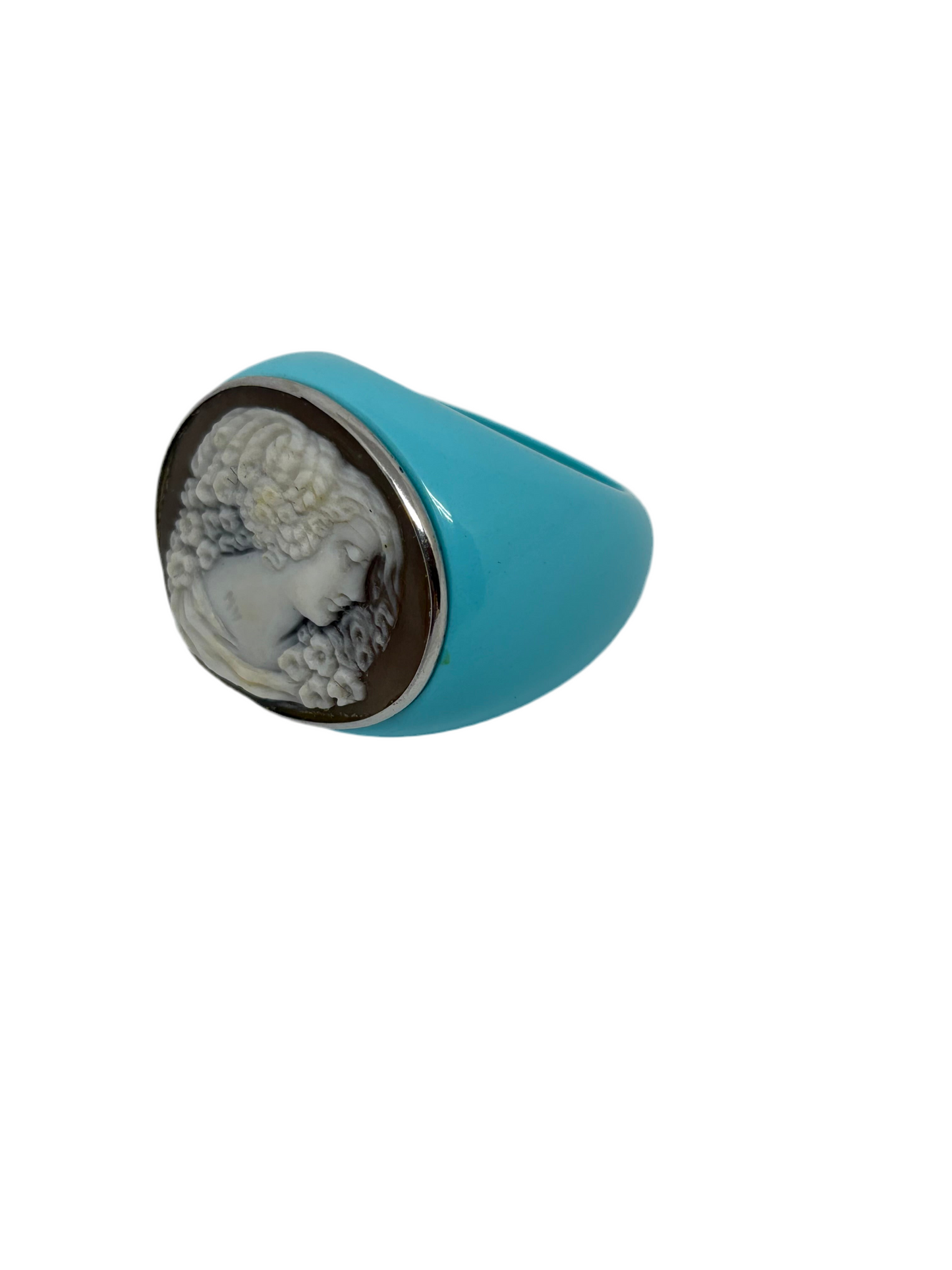 Anello in Cammeo Artistico e Pasta di Turchese