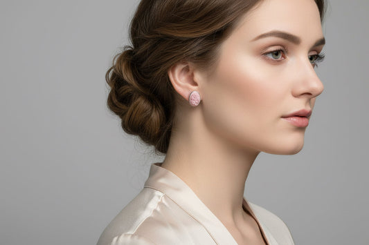 Orecchini in Cammeo Artistico incisione "Fiori"