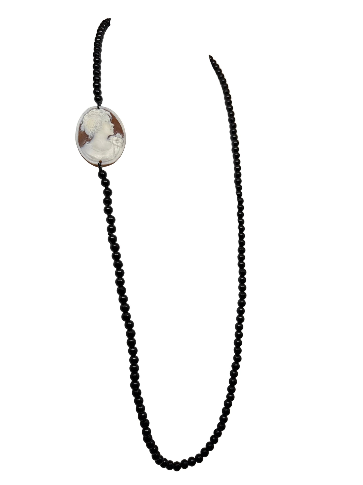 Collana in Agata e Cammeo incisione "Profilo di Donna"