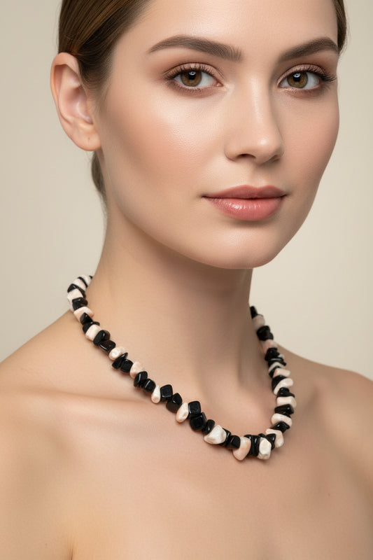 Collana in Corallo Rosa e Corallo Nero