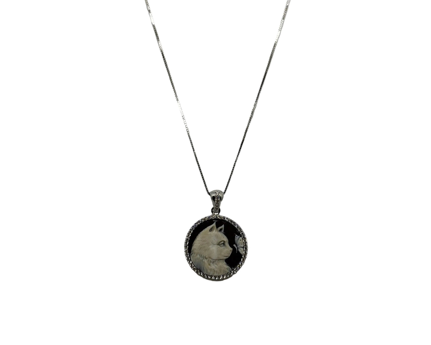 Collana in Cammeo incisione "Gatto"