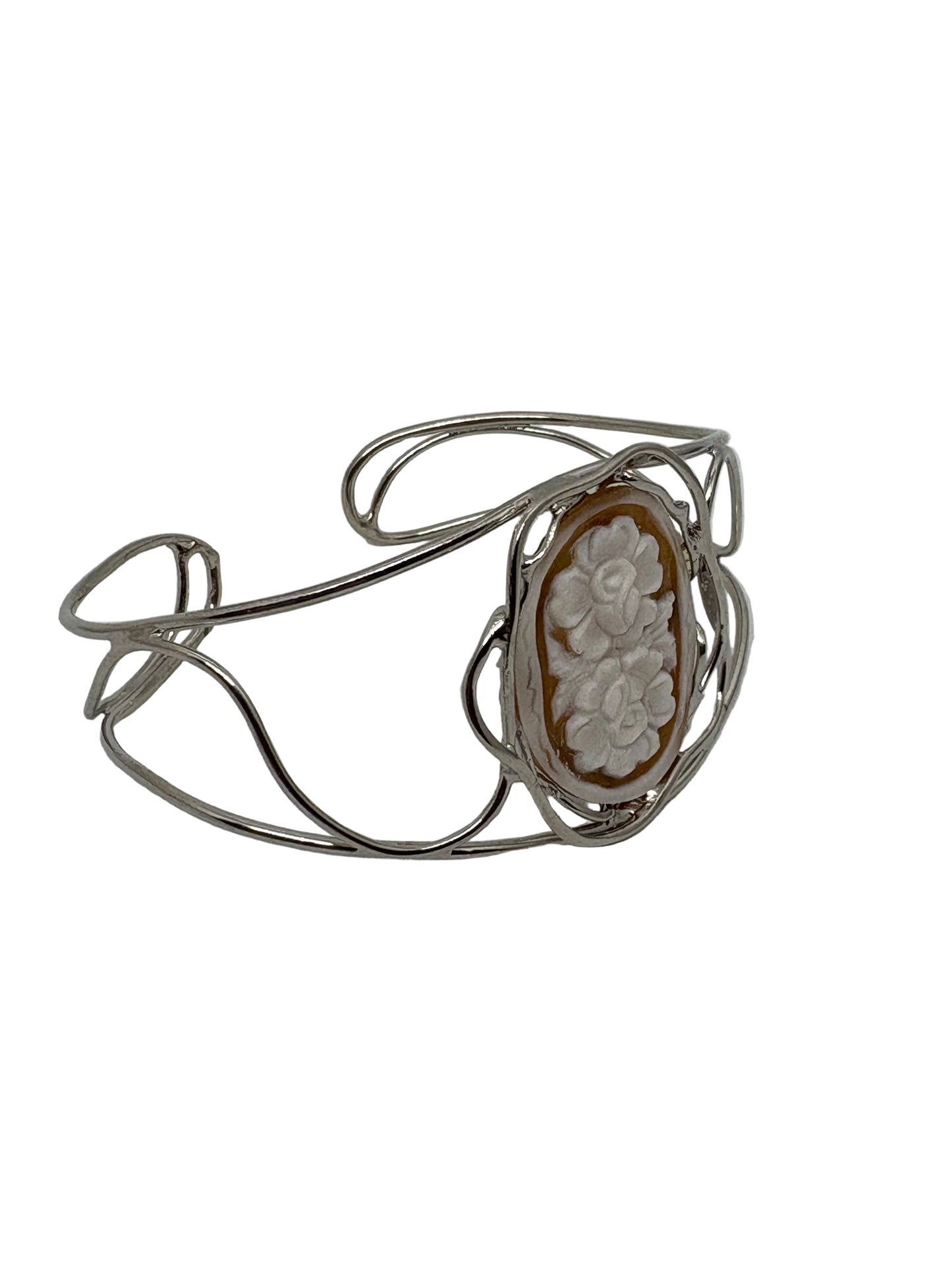 Bracciale in Cammeo Schiava incisione "Fiori"