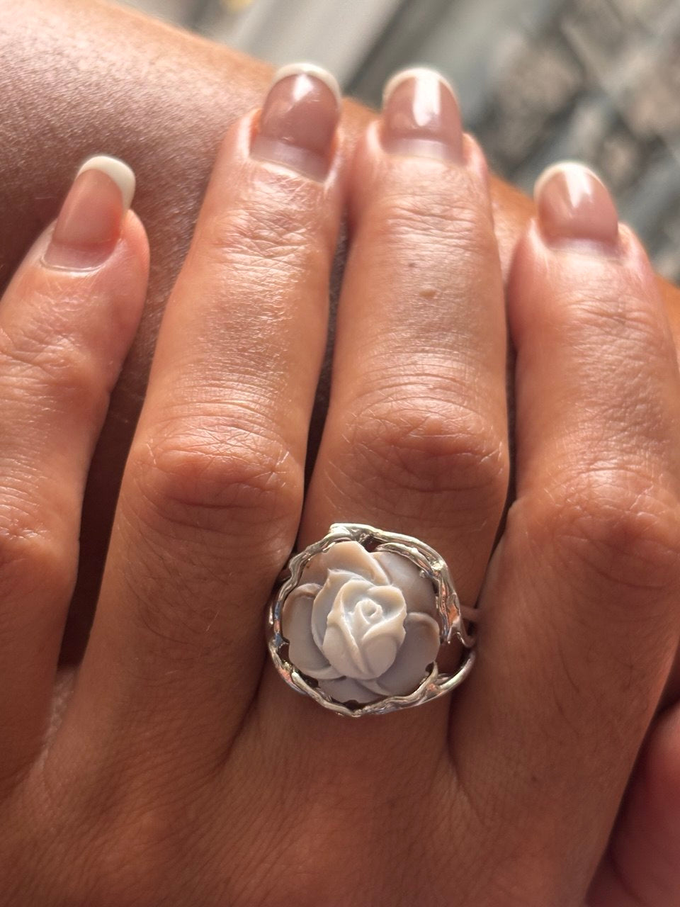 Anello in Cammeo Prospetto Fiore