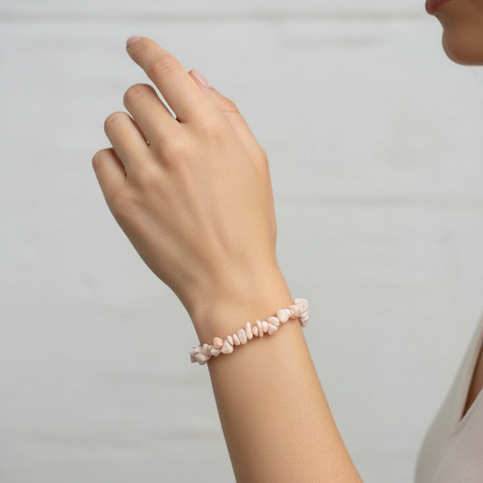 Bracciale in Corallo Rosa Grezzo