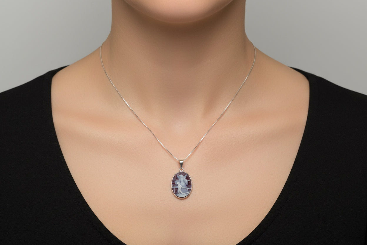 Pendente in Agata incisione "Angeli"