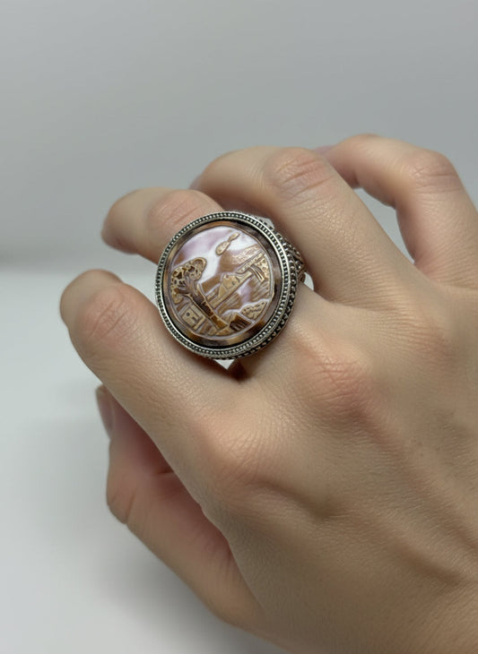 Anello in Cammeo Rappresentazione "Paesaggio"