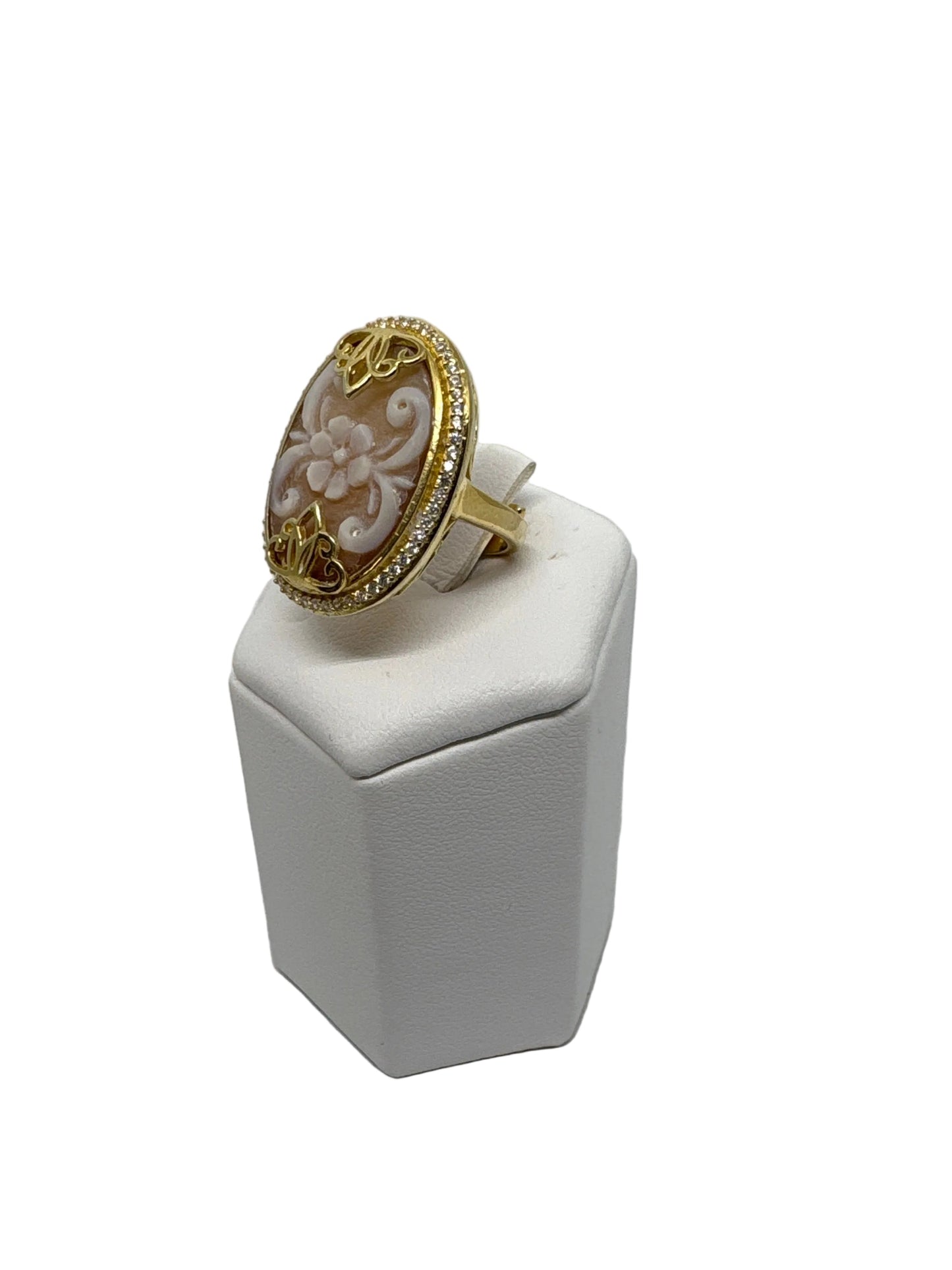 Anello in Cammeo incisione "Fiori"