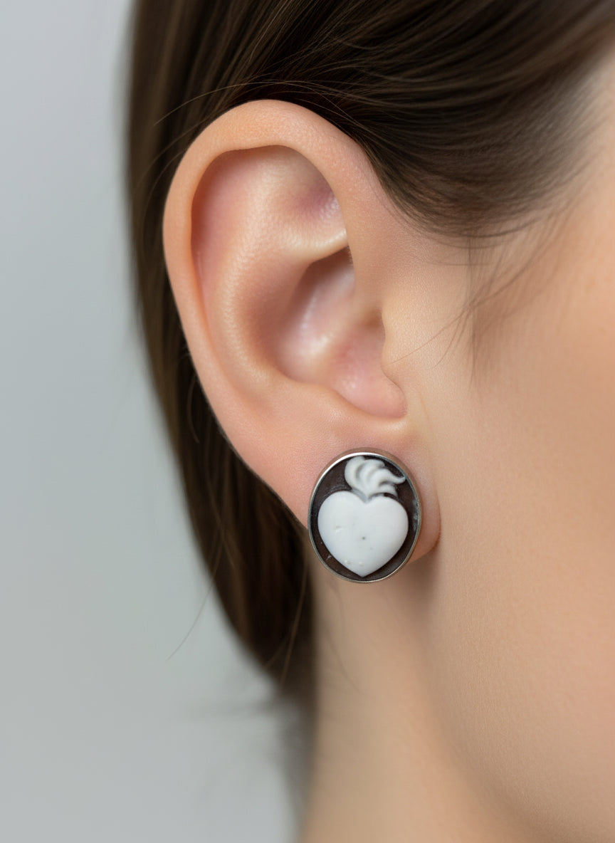 Orecchini in Cammeo "Cuore Sacro"