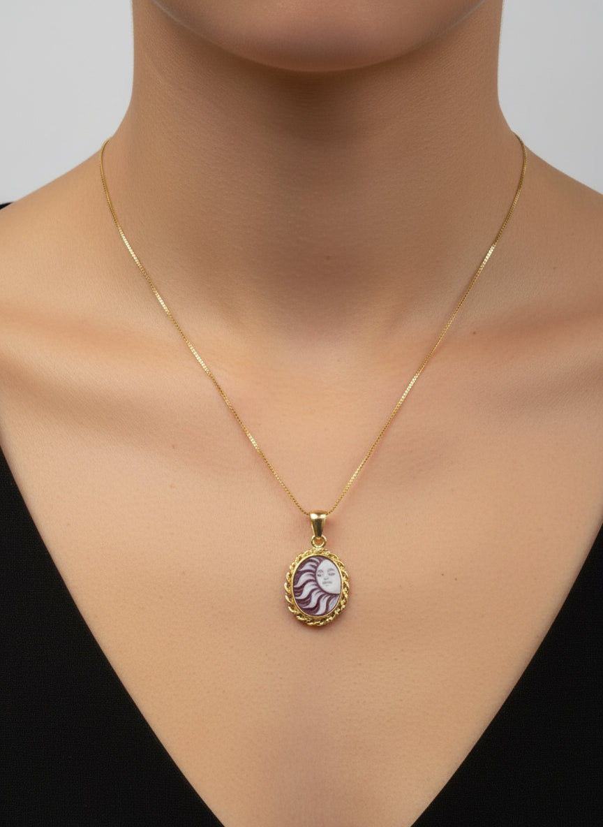 Collana in Cammeo incisione "Sole"