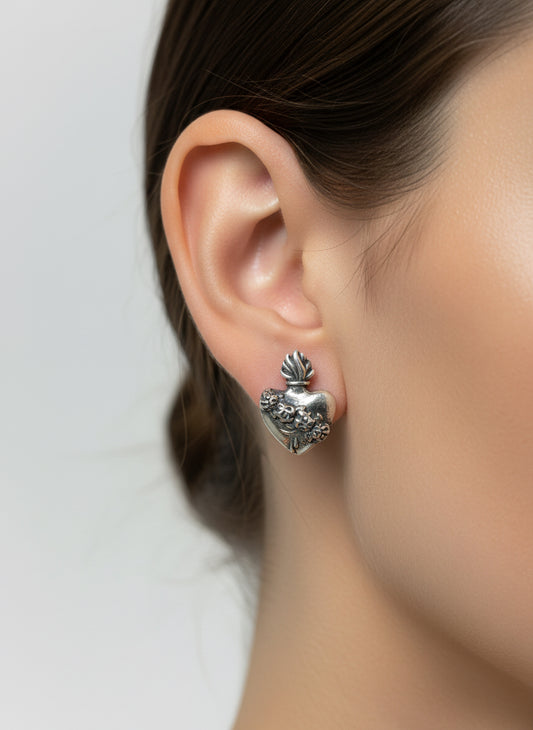 Orecchini in Argento " Cuore Sacro"