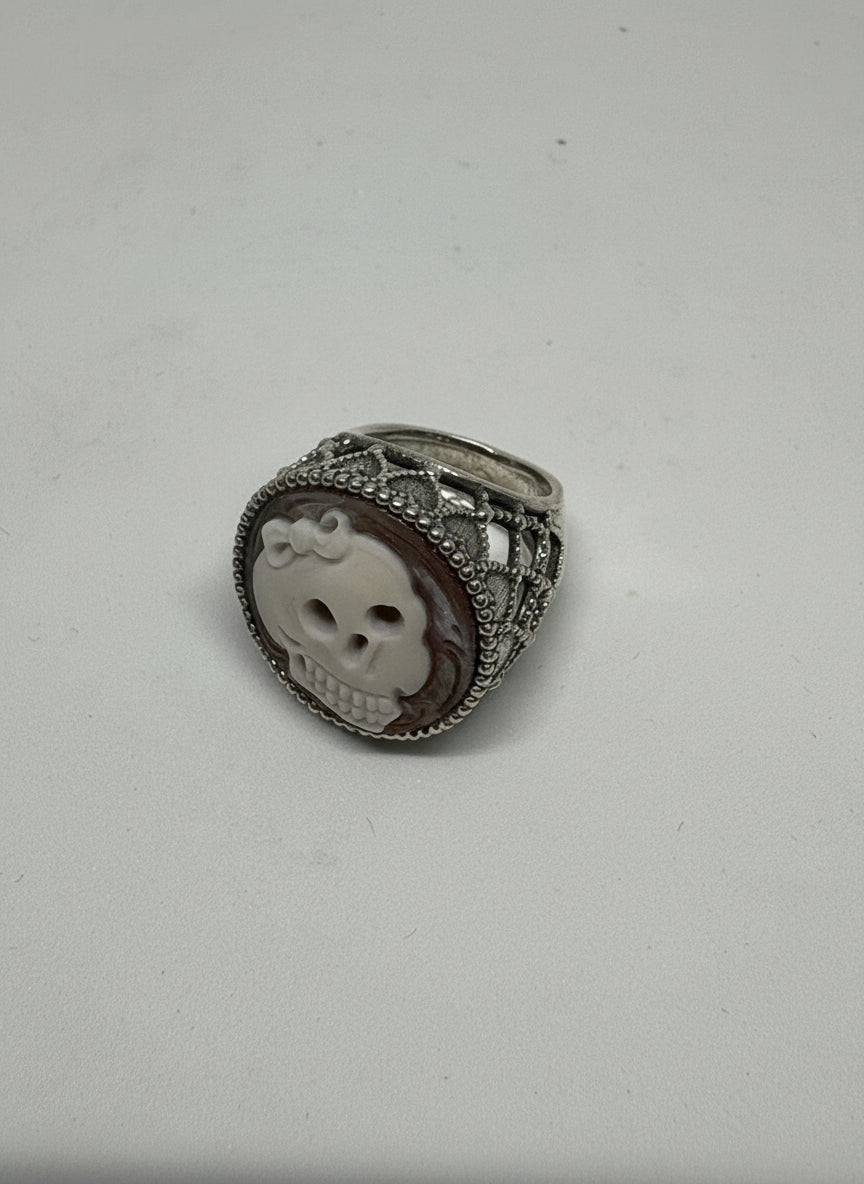 Anello in Cammeo "Incisione Teschio"