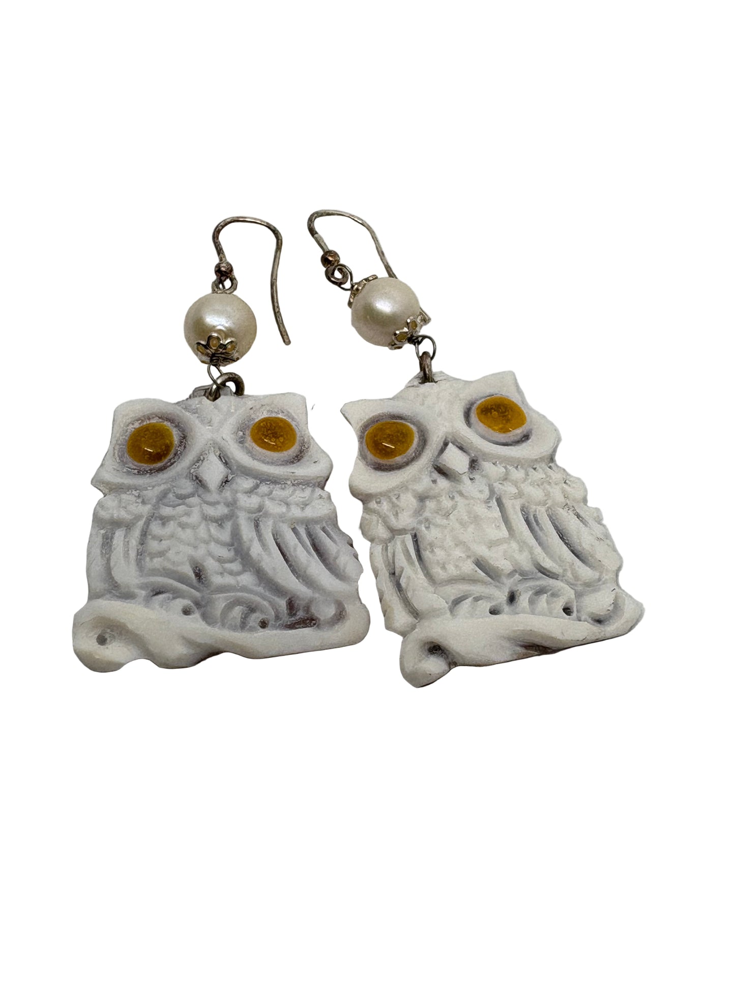 Orecchini in Cammeo incisione "Gufo"