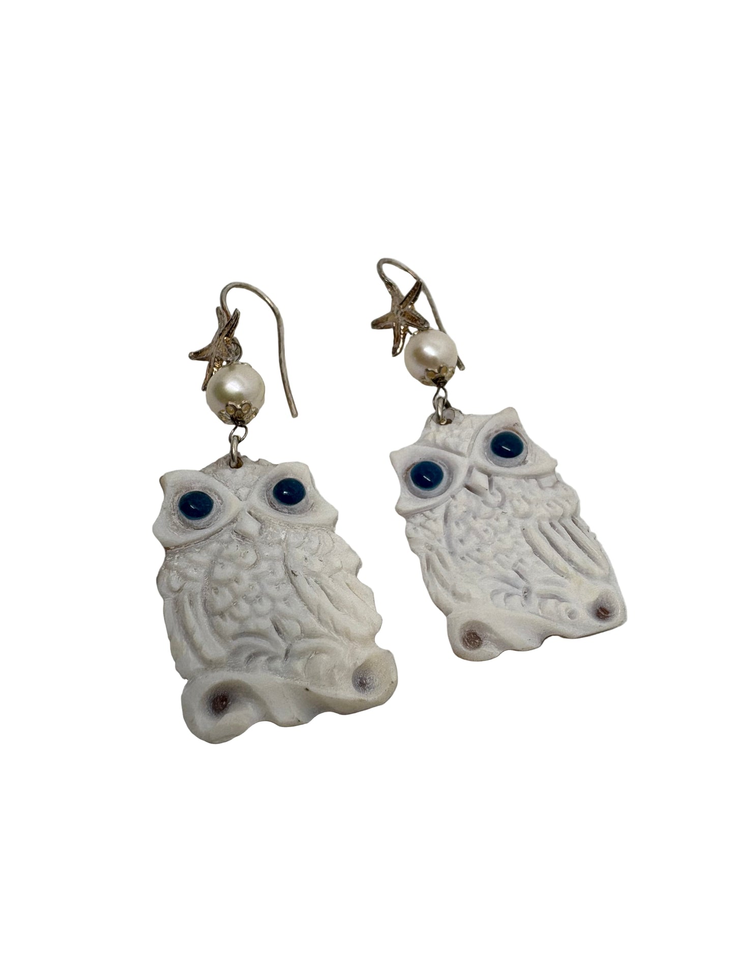 Orecchini in Cammeo incisione "Gufo"